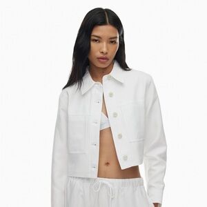 Aritzia Wilfred White Little Cropped Jacket
